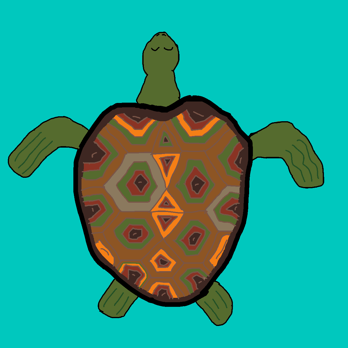 Sea Turtle drawing by pancakes palette