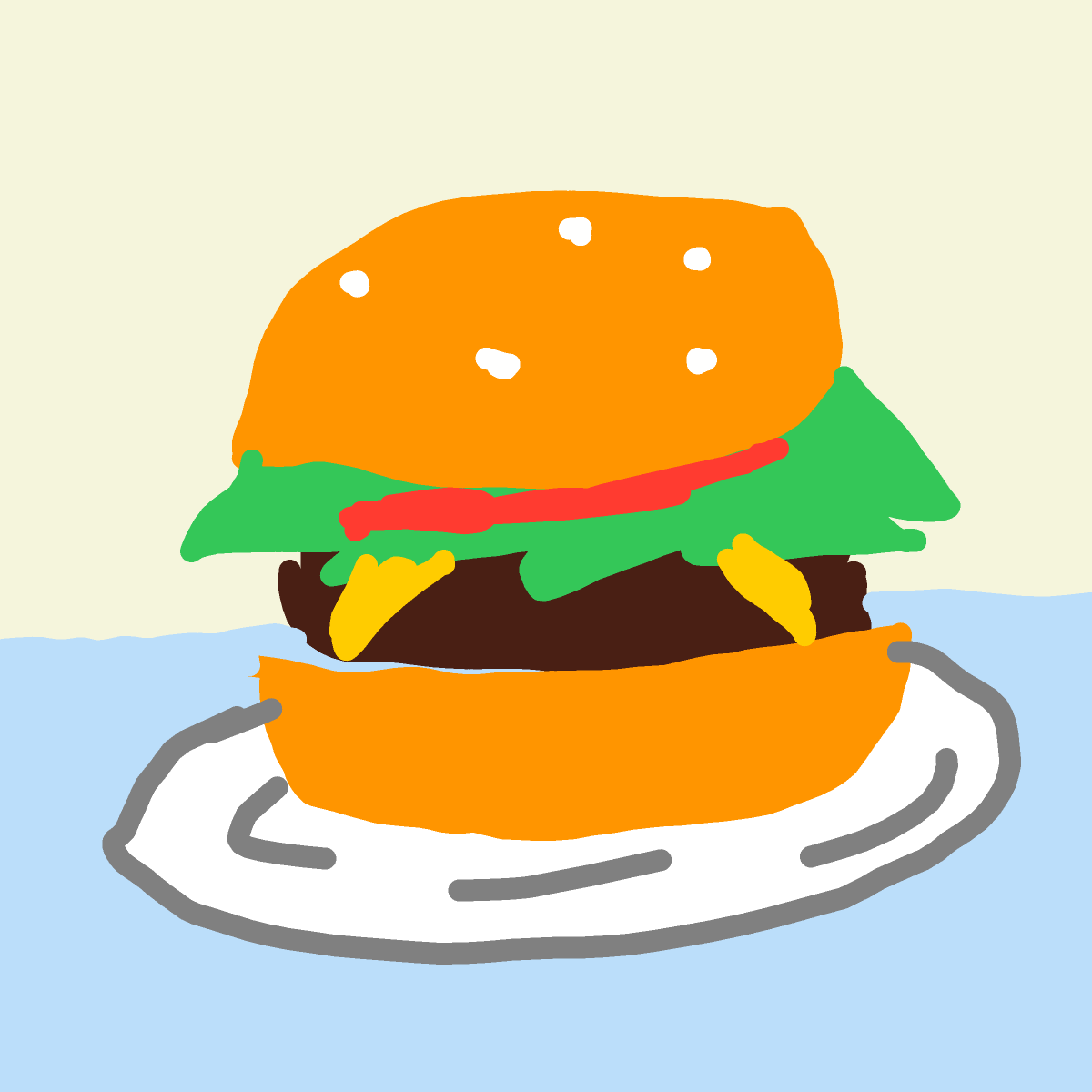 Burger drawing by Juliezzz