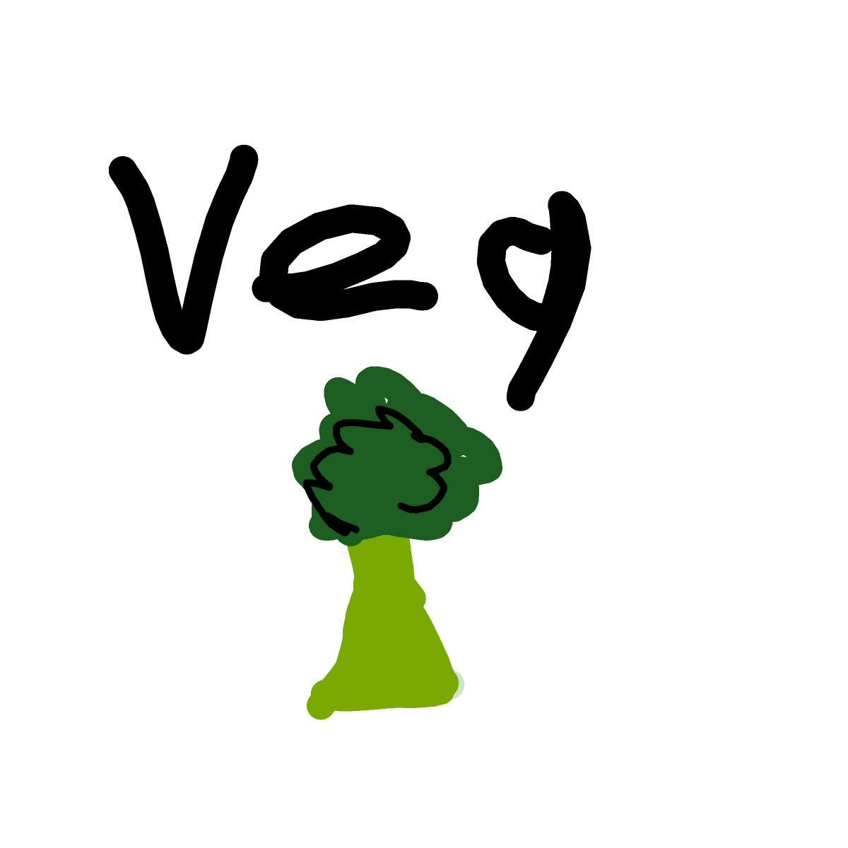 Broccoli drawing by Horseeeeeeeeey