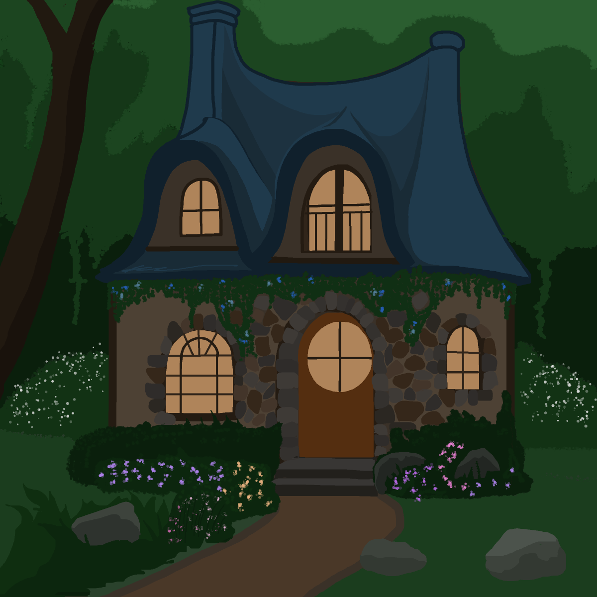 Cottage drawing by firecracker
