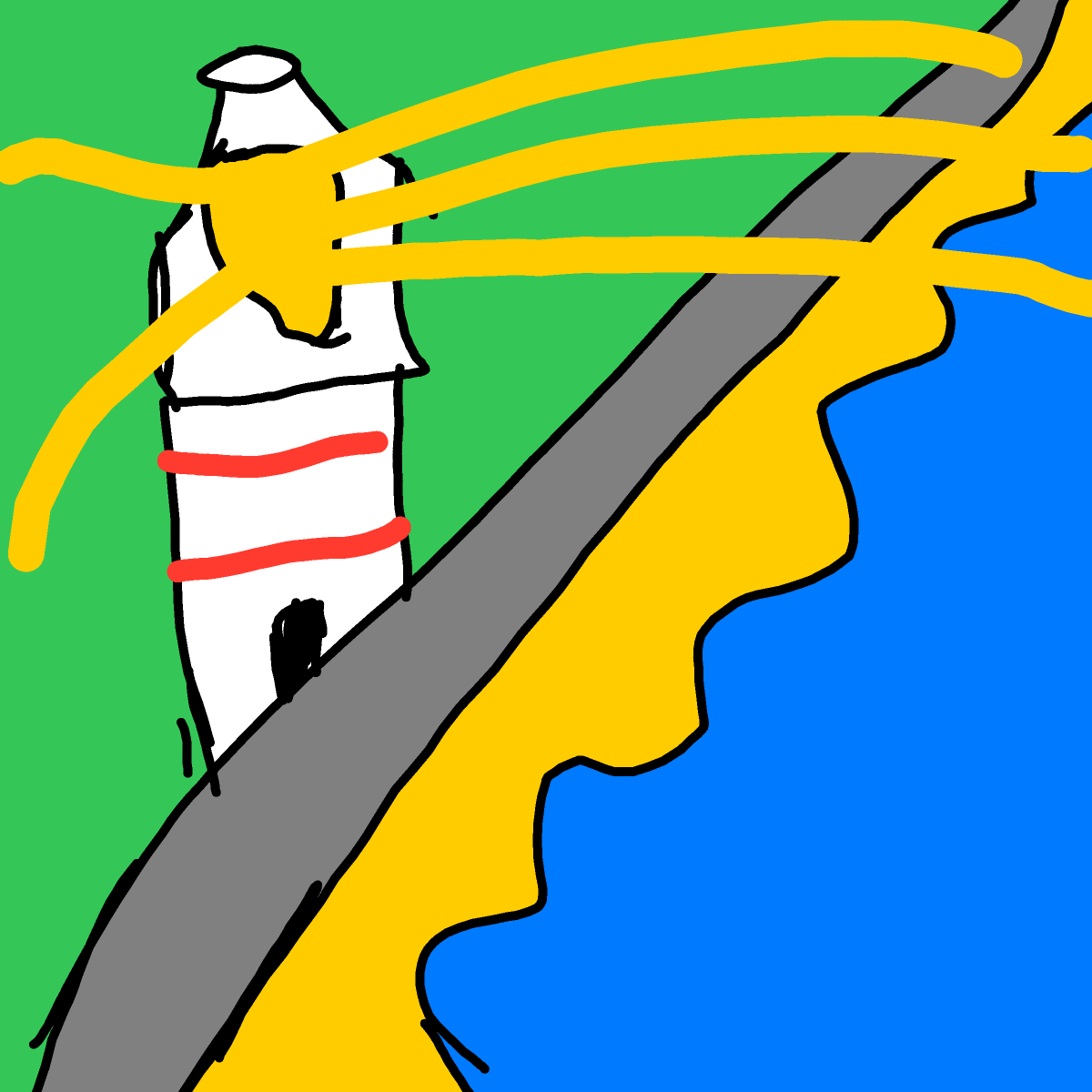 Lighthouse drawing by cream-live-style