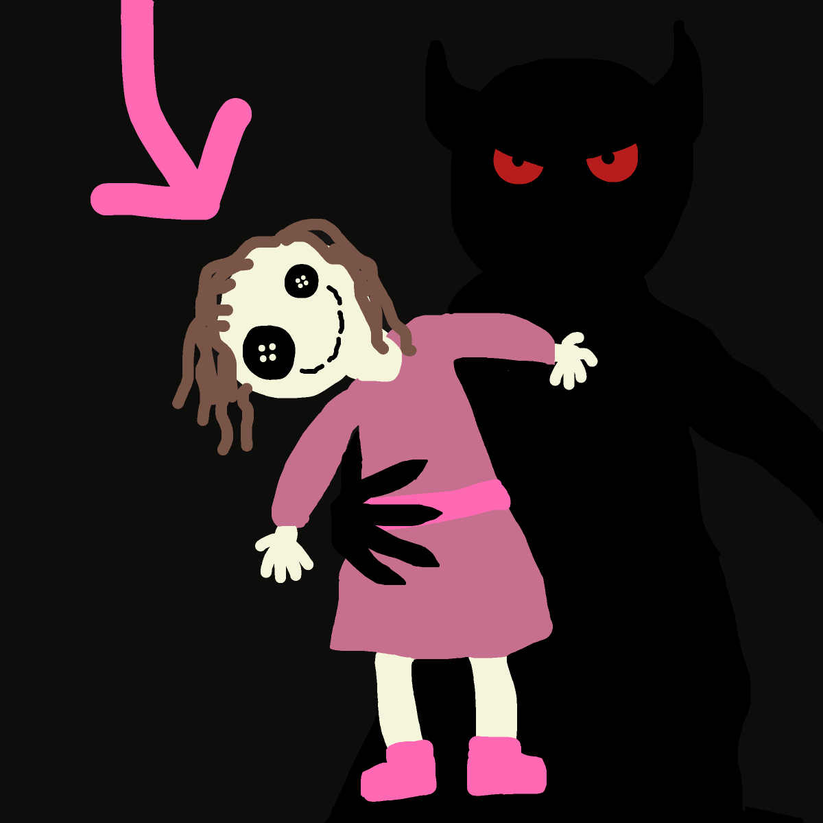 Haunted Doll drawing by jashezilla