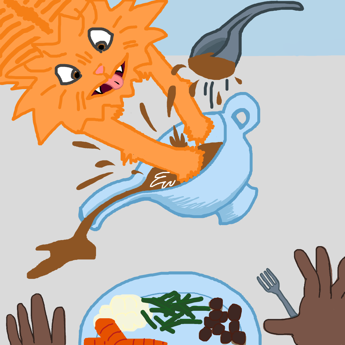 Gravy drawing by firecracker
