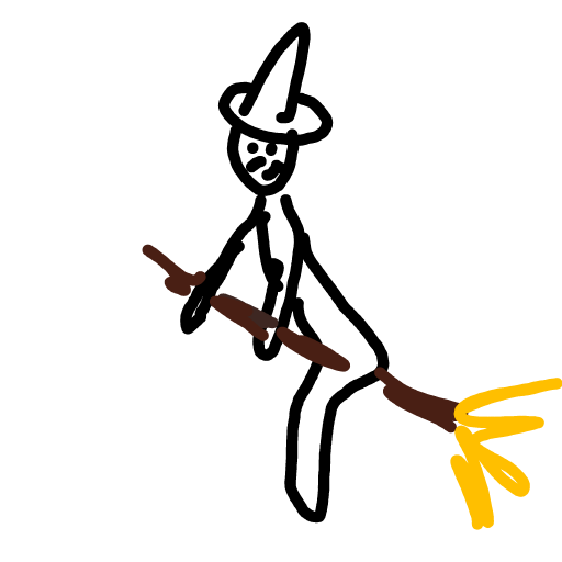 Witch drawing by Bubble