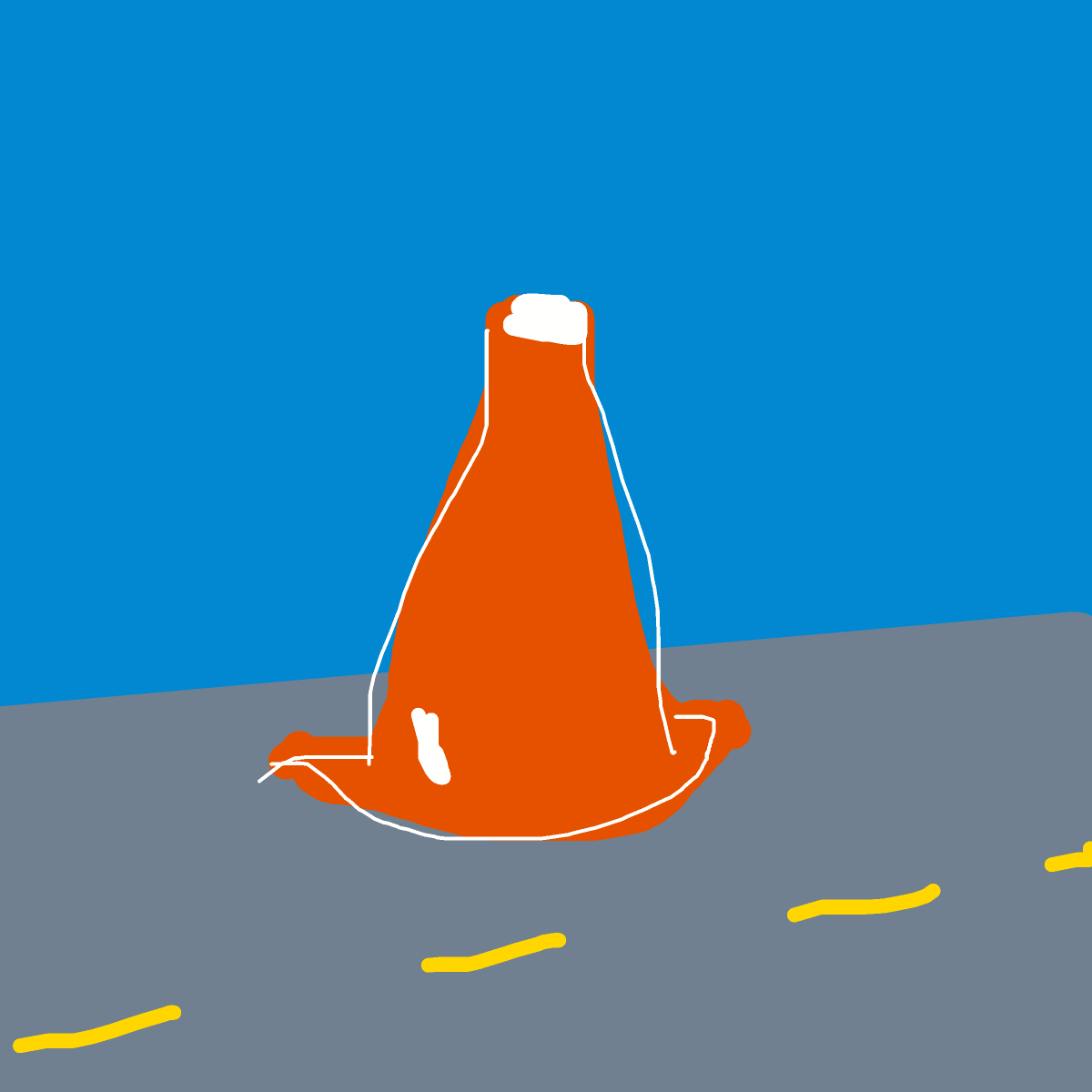 Traffic Cone drawing by nice-draw-designer