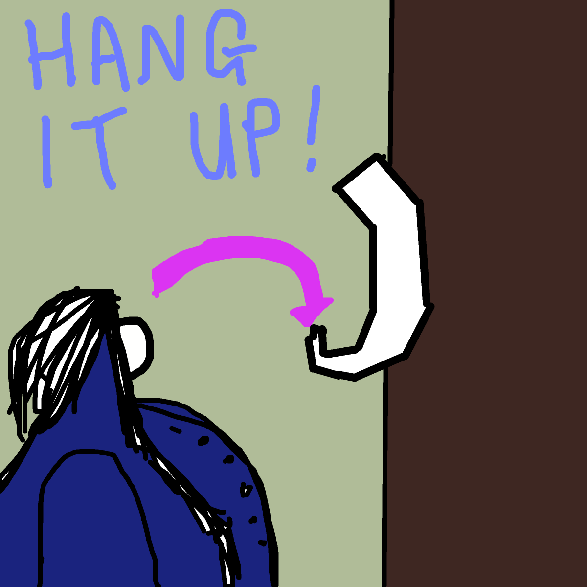 Coat Hook drawing by johnny boy