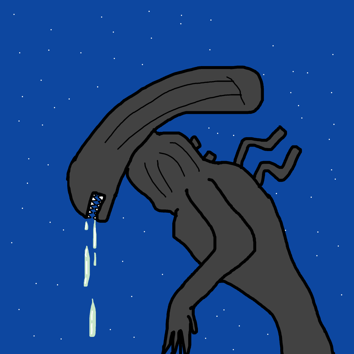 Xenomorph drawing by johnny boy