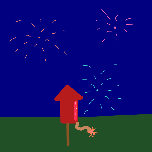 Firework drawing by gummy squirm