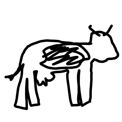 Cow drawing by Mrs O