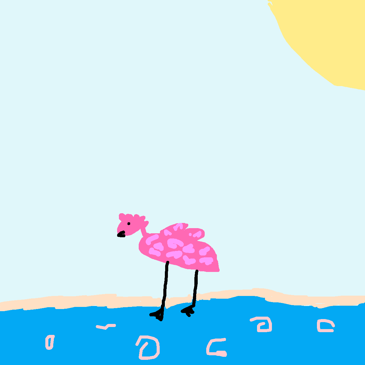 Flamingo drawing by color-olive-web