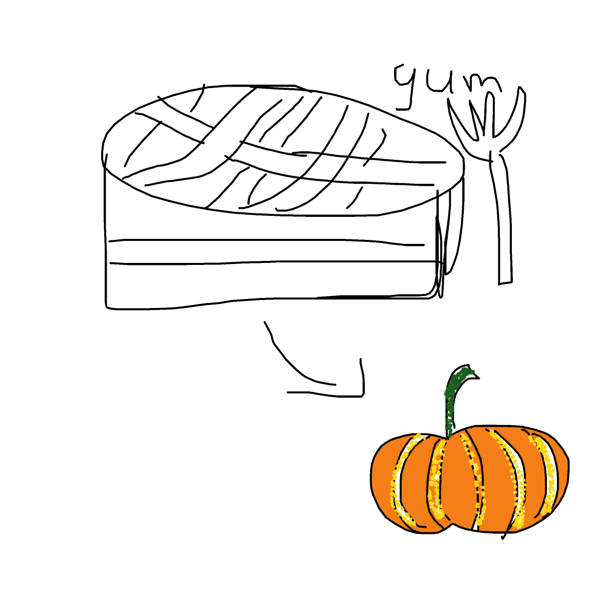 Pumpkin Pie drawing by vale
