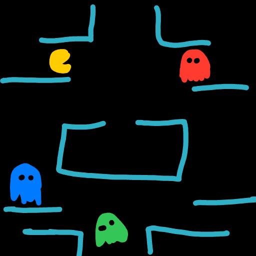 Pac-Man drawing by Guardianoflives