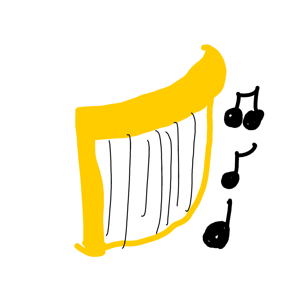 Harp drawing by Guardianoflives