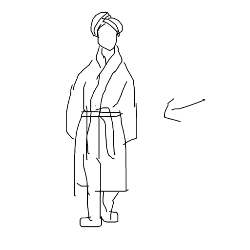 Bathrobe drawing by honey crisp