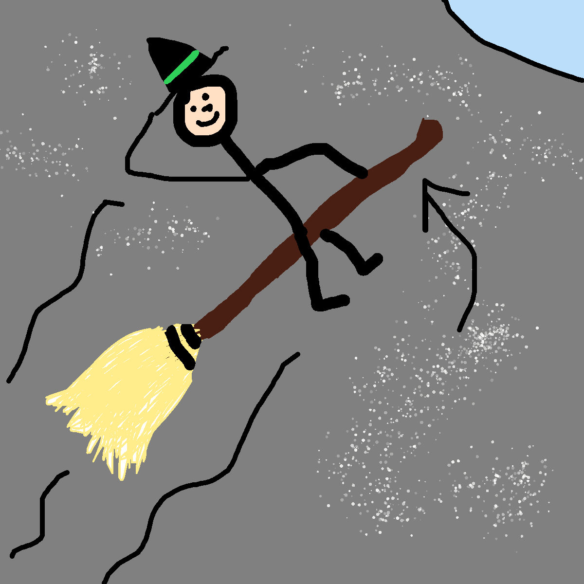 Broomstick drawing by pancakes palette