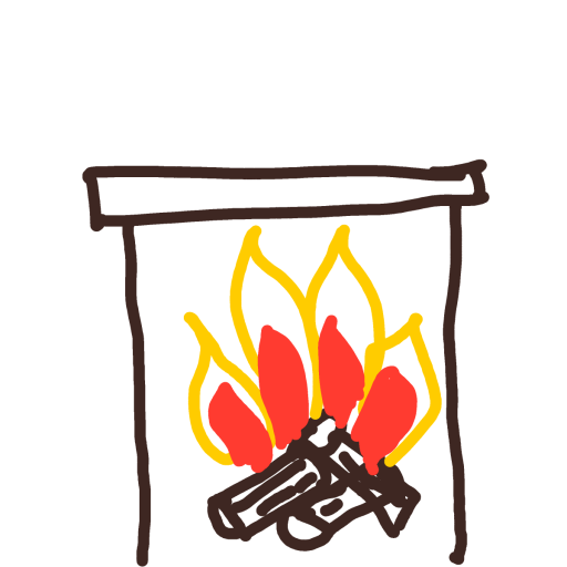 Fireplace drawing by Lee the Bee