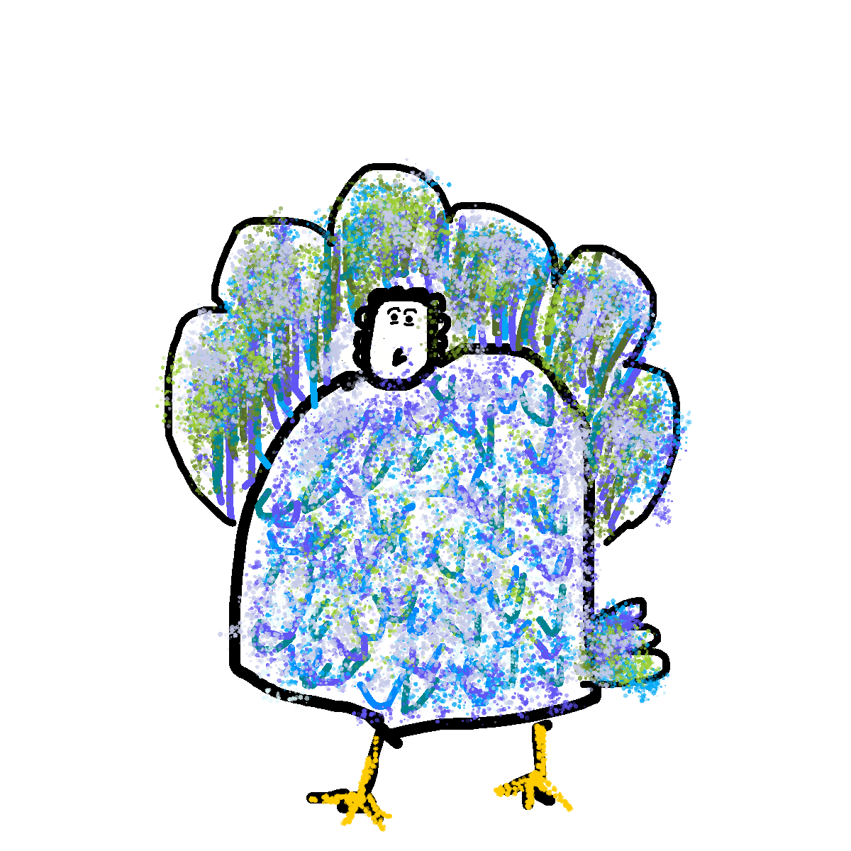 Peacock drawing by color-olive-web