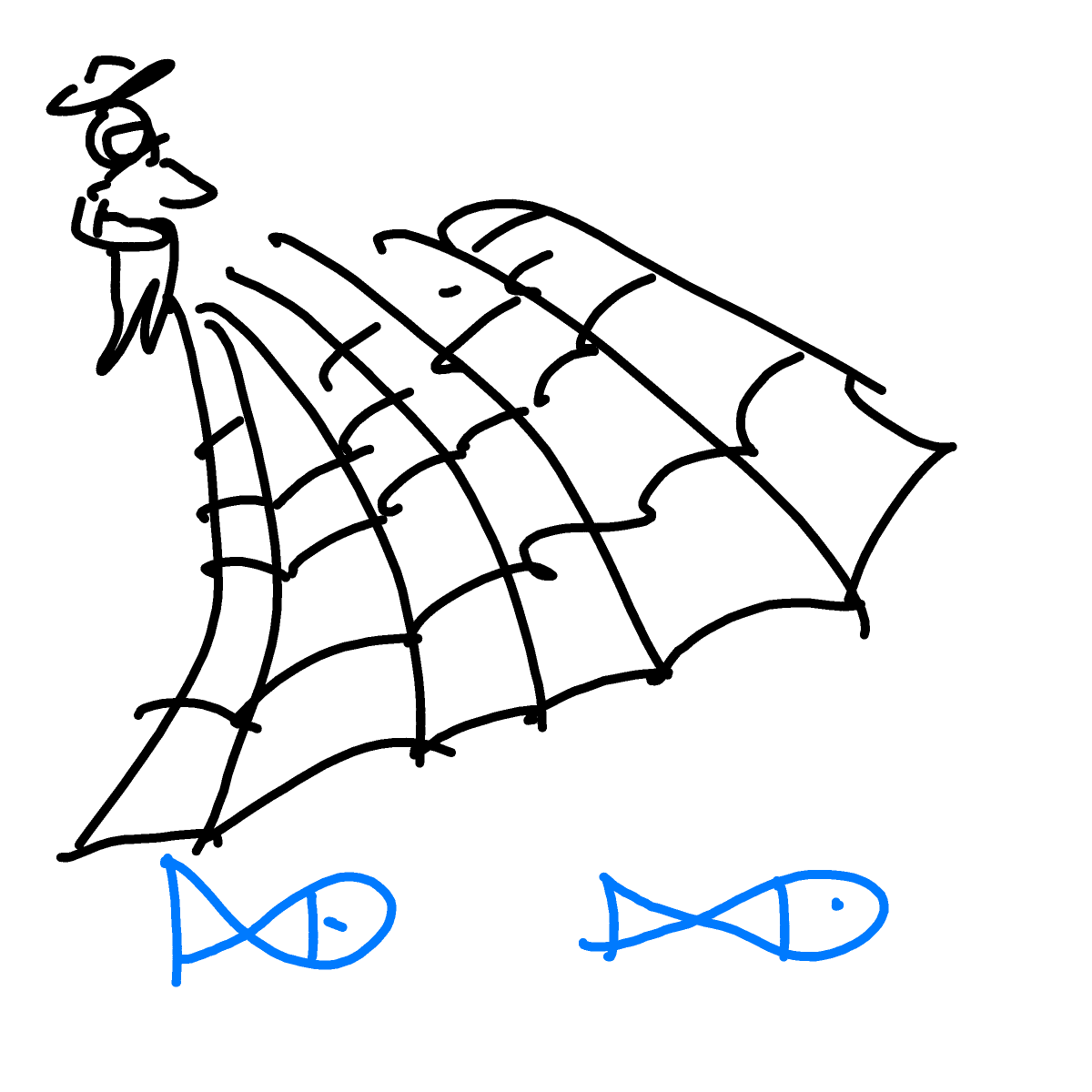 Fishing Net drawing by Shew