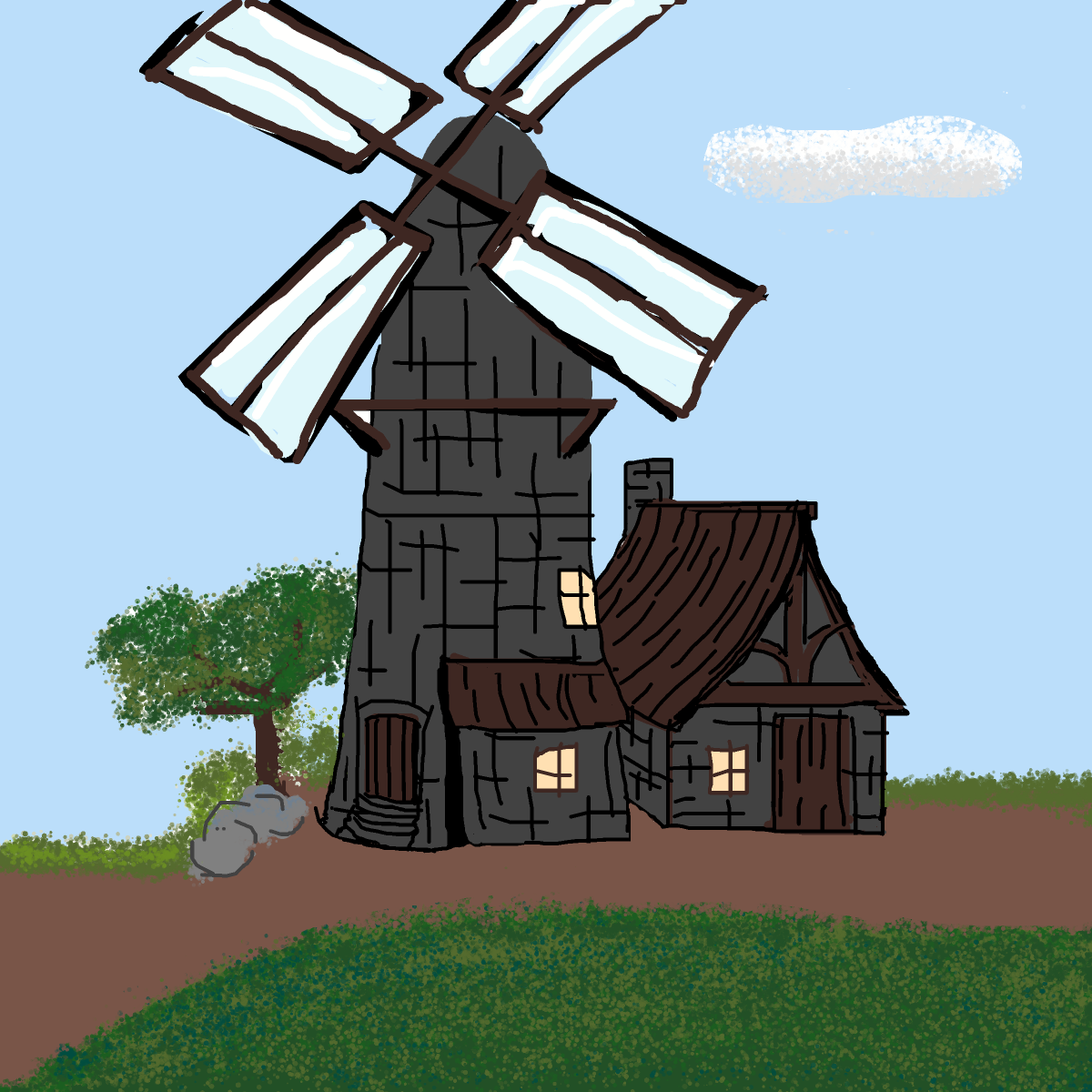Windmill drawing by firecracker