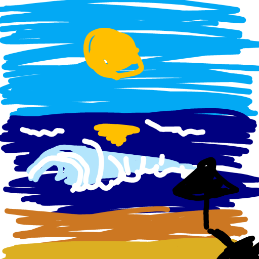 Beach drawing by Crow