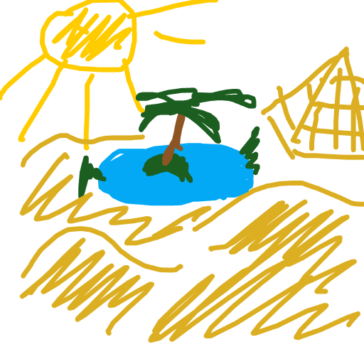 Oasis drawing by aqua-max-trade