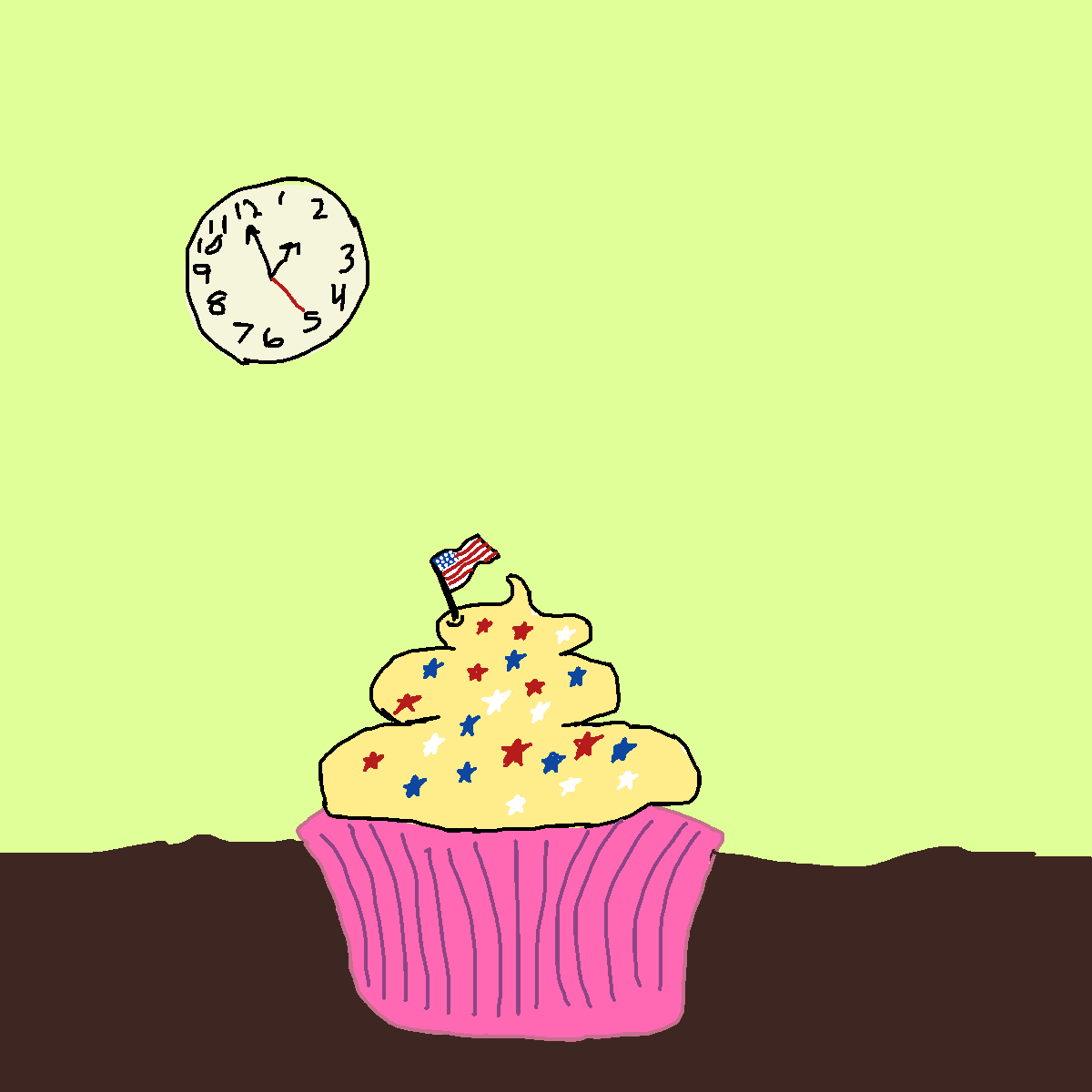 Cupcake drawing by pancakes palette
