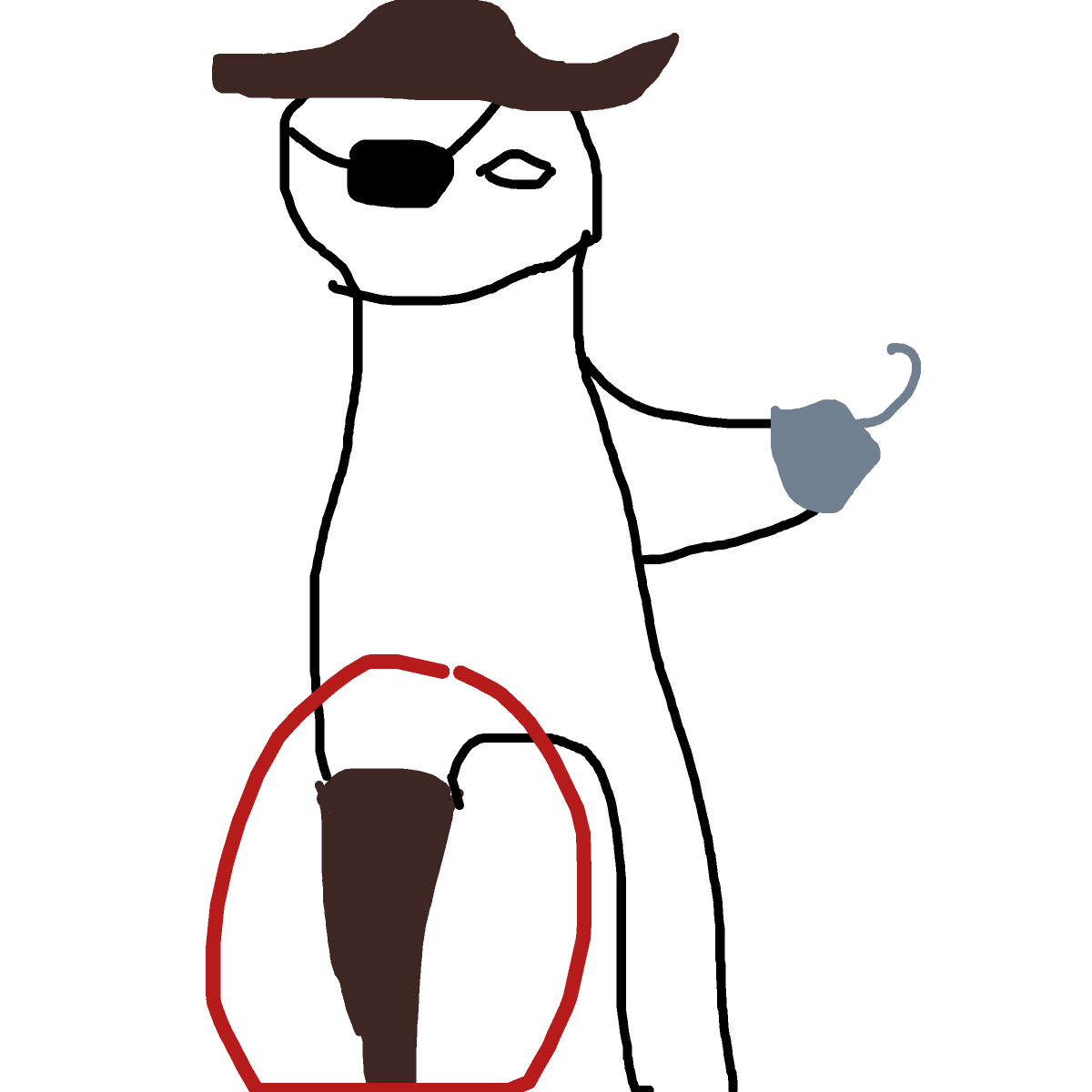 Peg Leg drawing by iron