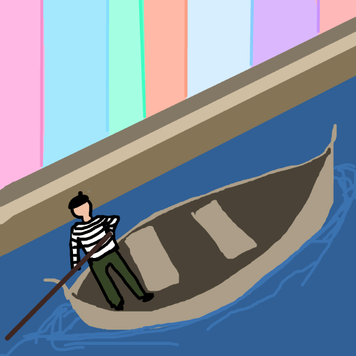 Gondola drawing by coral-clay-loop
