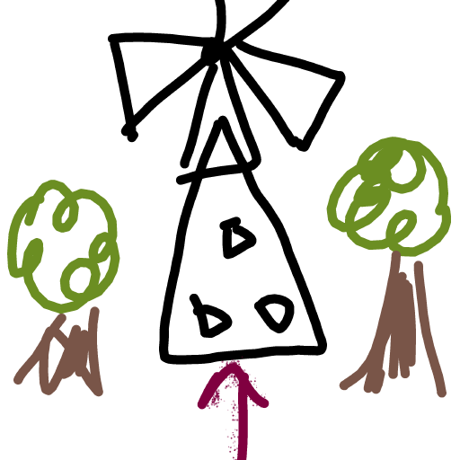 Windmill drawing by Suzi