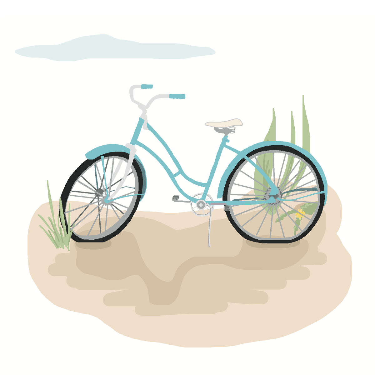 Bicycle drawing by firecracker