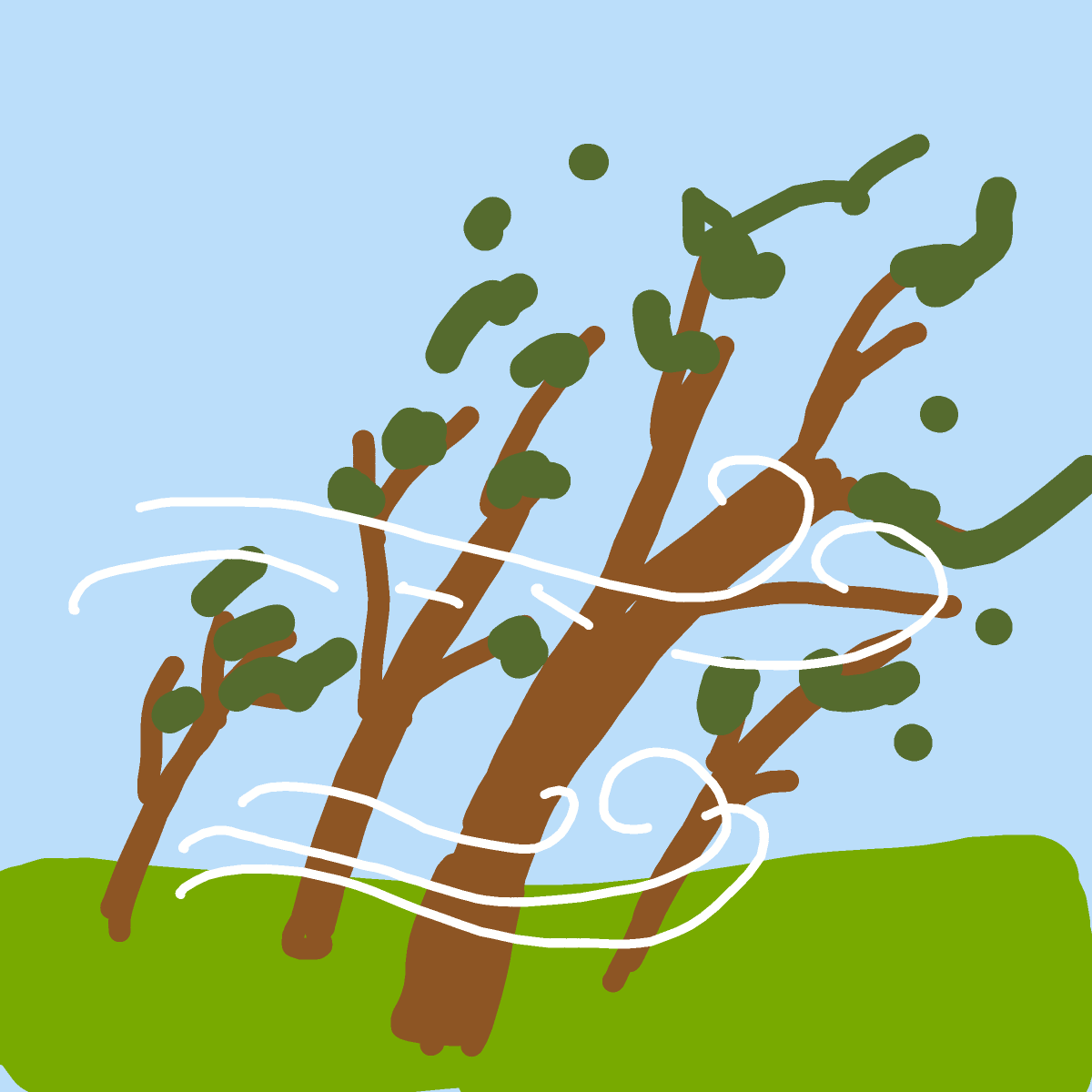 Wind drawing by solid-plus-peak