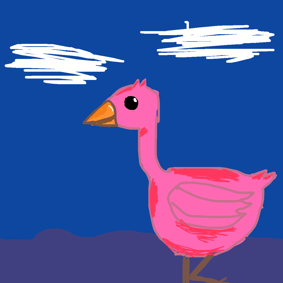 Flamingo drawing by bloo