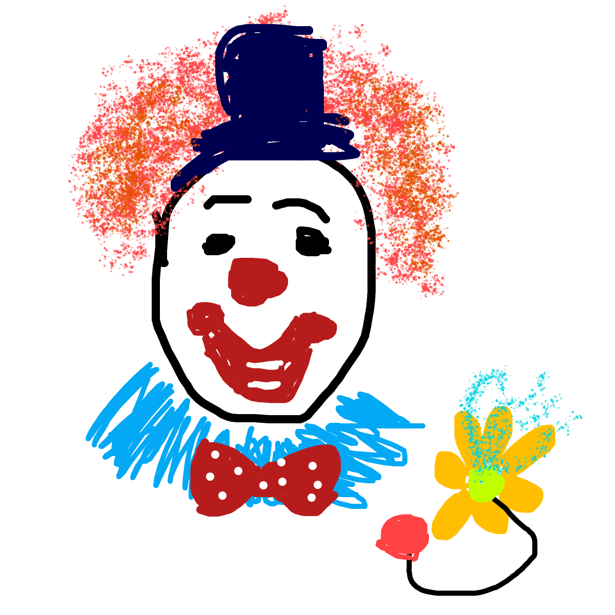 Clown drawing by neat-sun-drawer