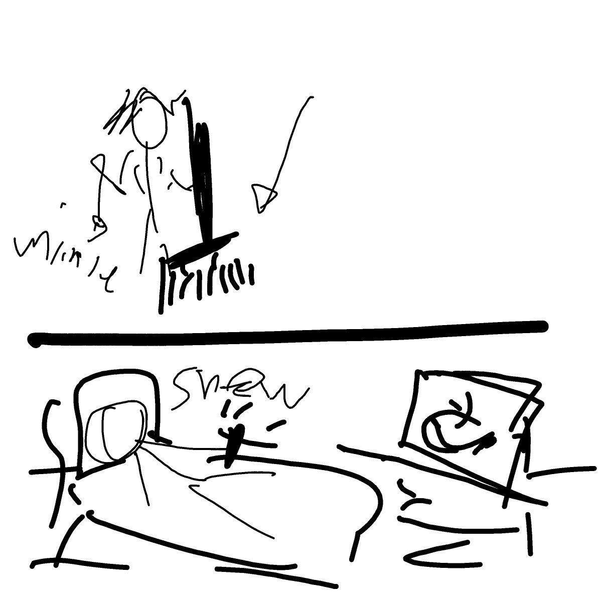 Broomstick drawing by Shew