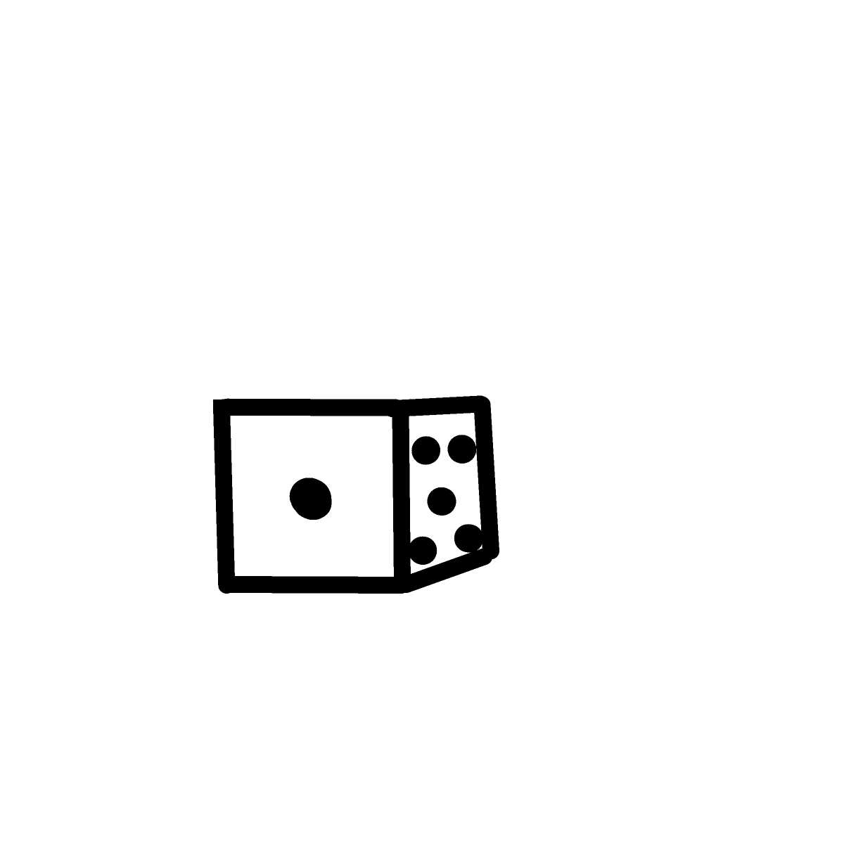 Dice drawing by gummy squirm