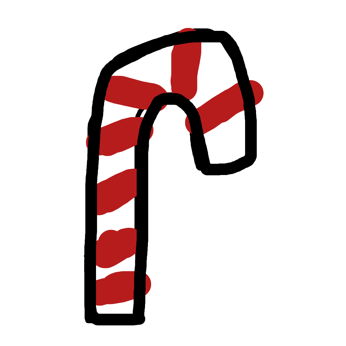 Candy Cane drawing by flat-brave-type