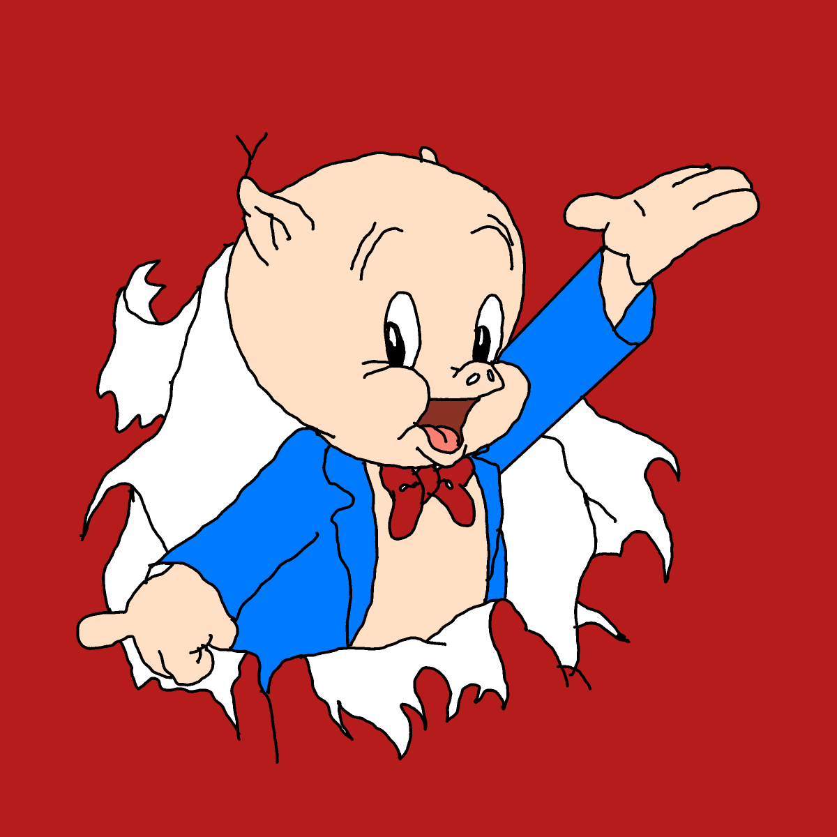 Porky Pig drawing by Guardianoflives