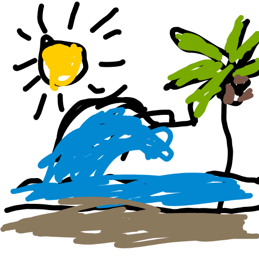 Beach drawing by soft-mint-carve