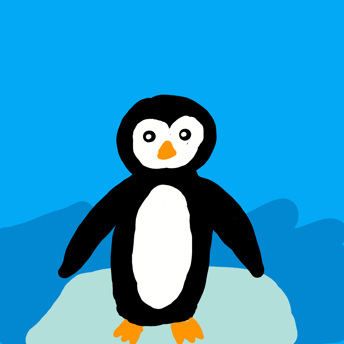 Penguin drawing by Anna