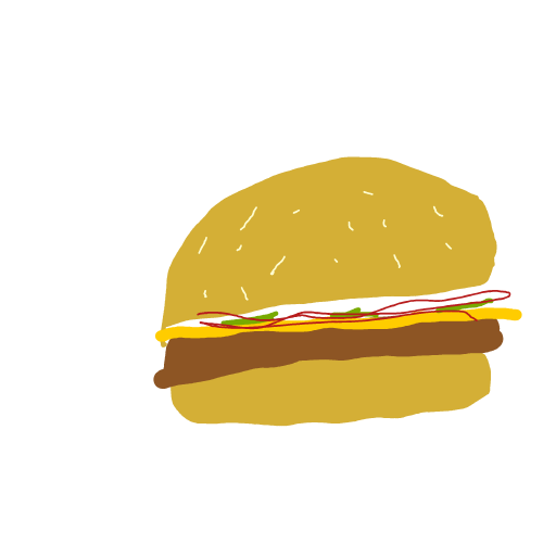 Burger drawing by Shandi