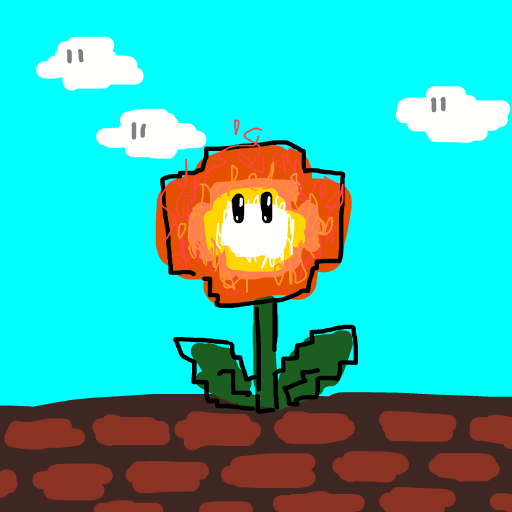 Fire Flower drawing by koko_b_where