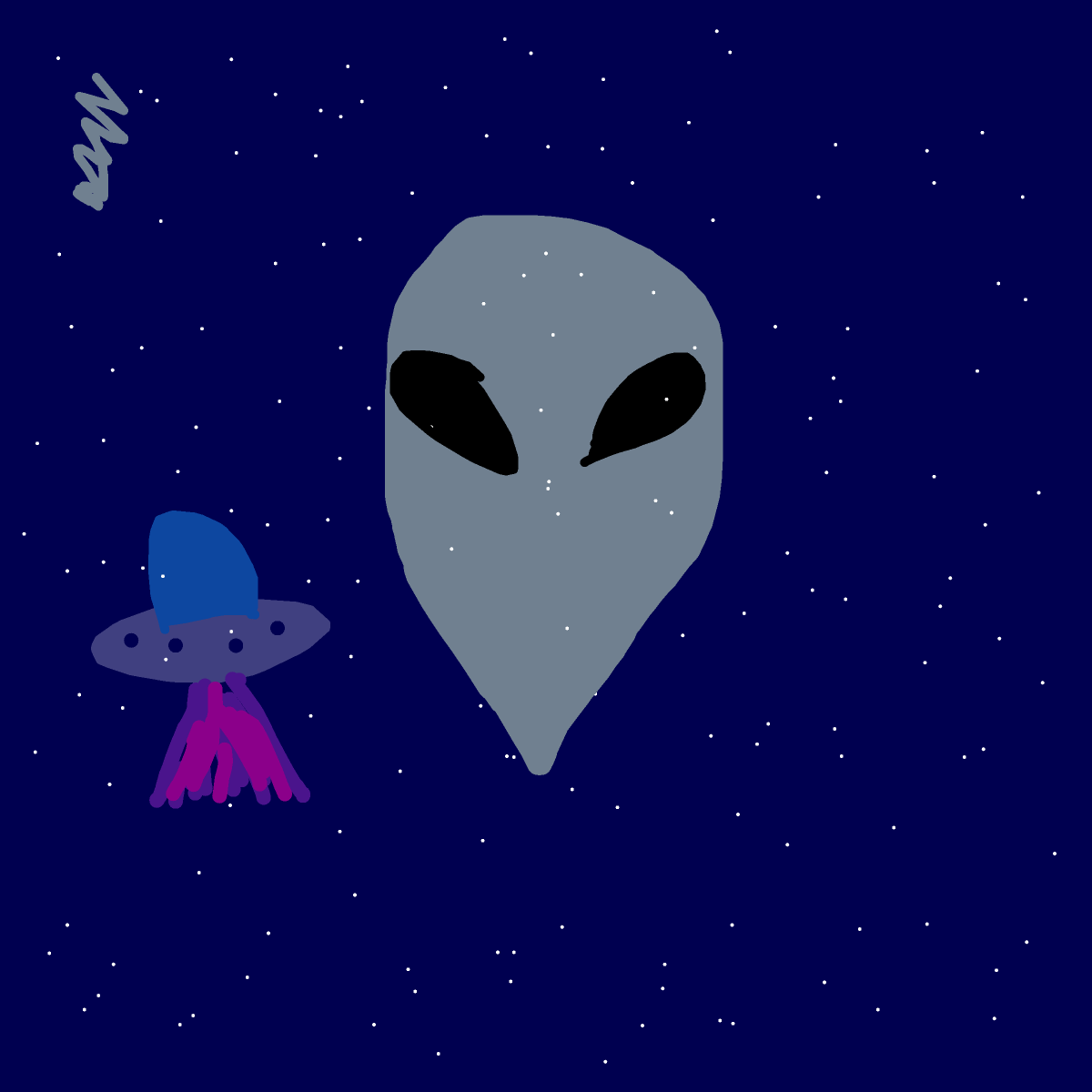 Grey Alien drawing by edge-coal-earth