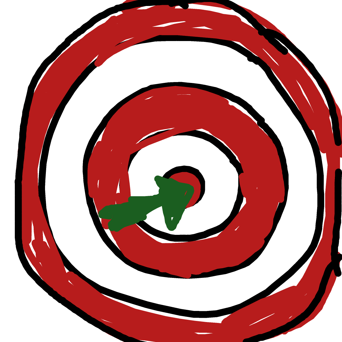 Bullseye drawing by gamma-mint-smith
