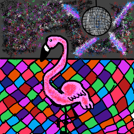 Dancing Flamingo drawing by justin