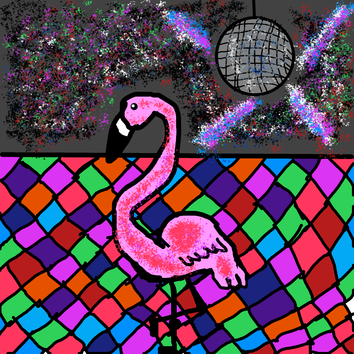 Dancing Flamingo drawing by justin