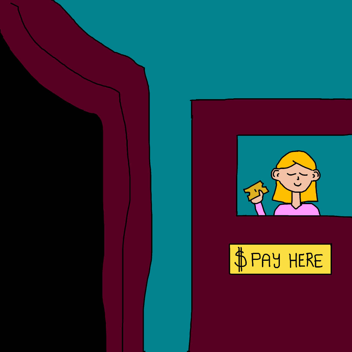 Ticket Booth drawing by krissywissy