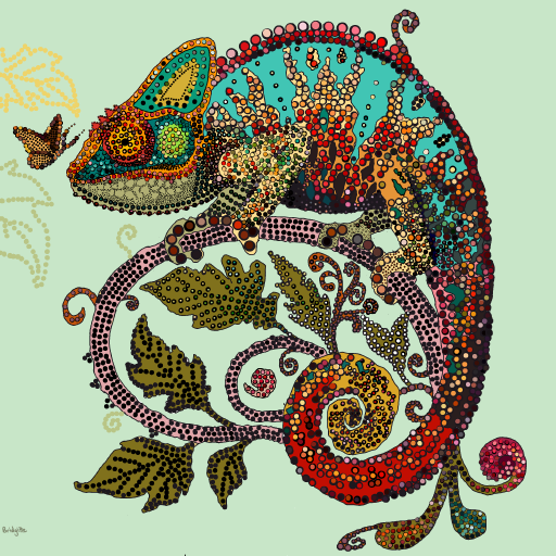 Chameleon drawing by Bridgitte
