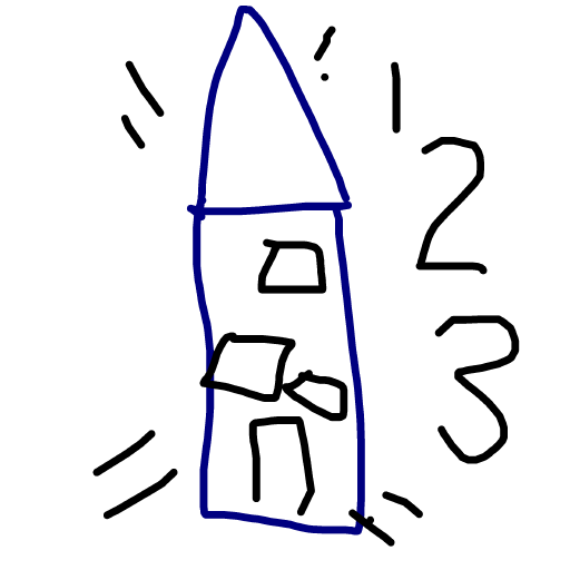 Rocket drawing by zone-blue-rogue
