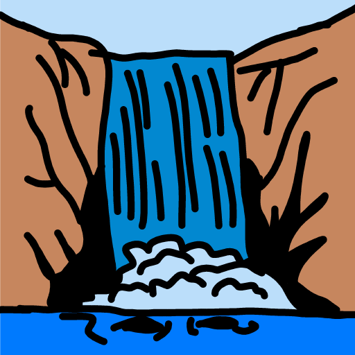 Waterfall drawing by Marcos