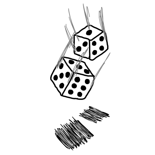 Dice drawing by monthra